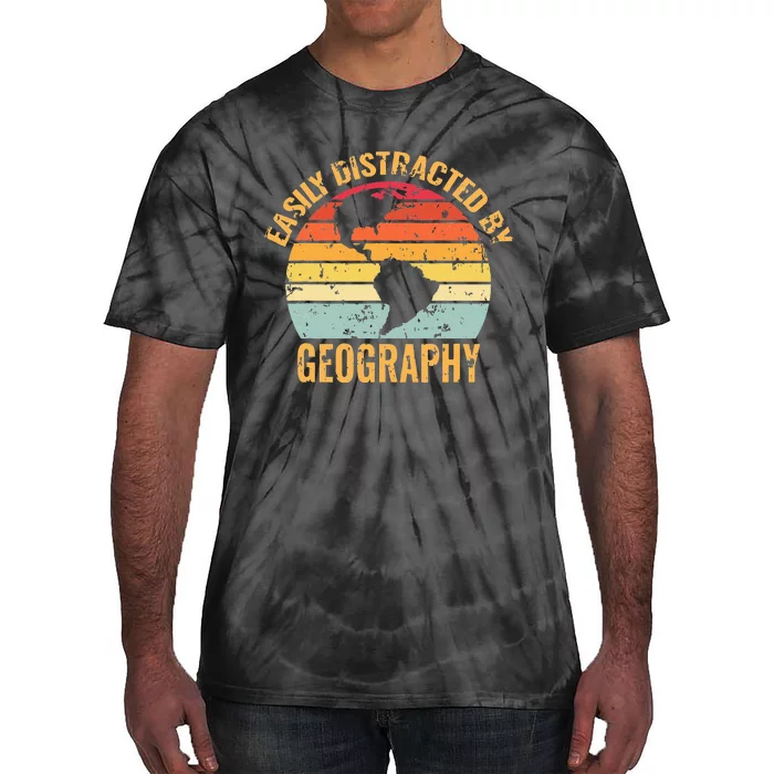 Geography Teacher Retro Vintage Geographer Tie-Dye T-Shirt