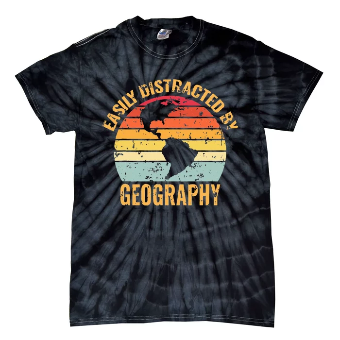 Geography Teacher Retro Vintage Geographer Tie-Dye T-Shirt