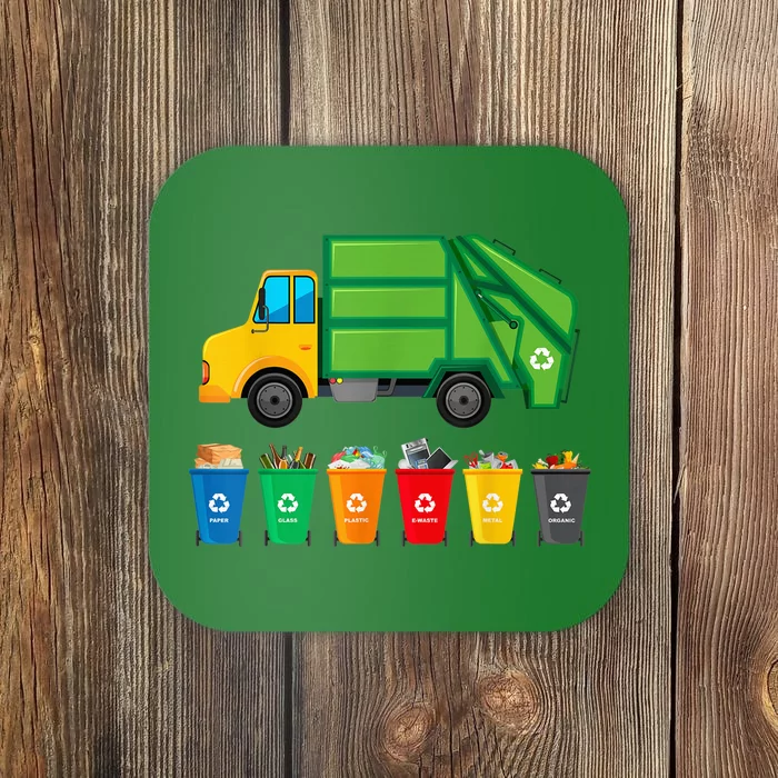 Garbage Truck Reuse Recycle Trash Collector Earth Day Coaster