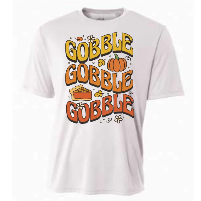 Gobble Turkey Retro Thanksgiving Fall Cooling Performance Crew T-Shirt