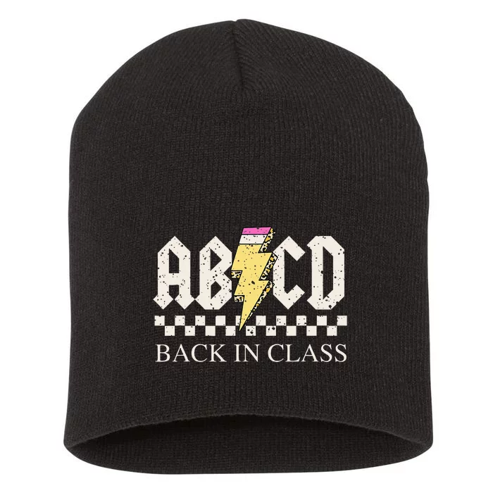 Girls Teachers Rock Back To School ABCD Back In Class Short Acrylic Beanie