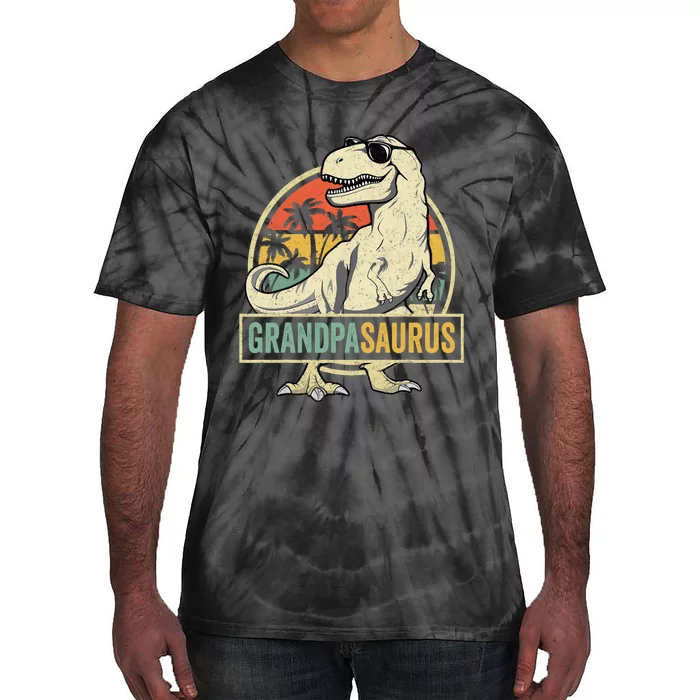 Grandpasaurus T Rex Dinosaur Grandpa Saurus Family Matching Tie-Dye T-Shirt