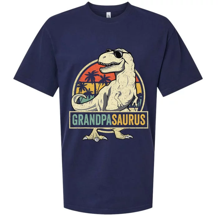 Grandpasaurus T Rex Dinosaur Grandpa Saurus Family Matching Sueded Cloud Jersey T-Shirt