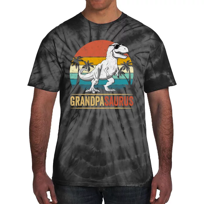 Grandpasaurus T Rex Dinosaur Grandpa Saurus Family Matching Tie-Dye T-Shirt