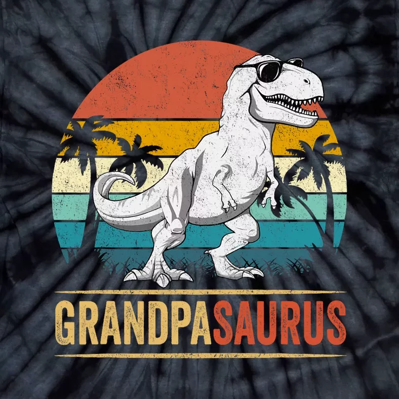 Grandpasaurus T Rex Dinosaur Grandpa Saurus Family Matching Tie-Dye T-Shirt