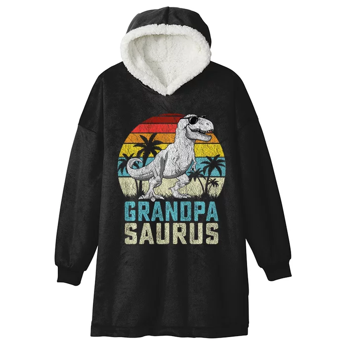 Grandpasaurus T Rex Dinosaur Grandpa Saurus FatherS Family Sweat Hooded Wearable Blanket