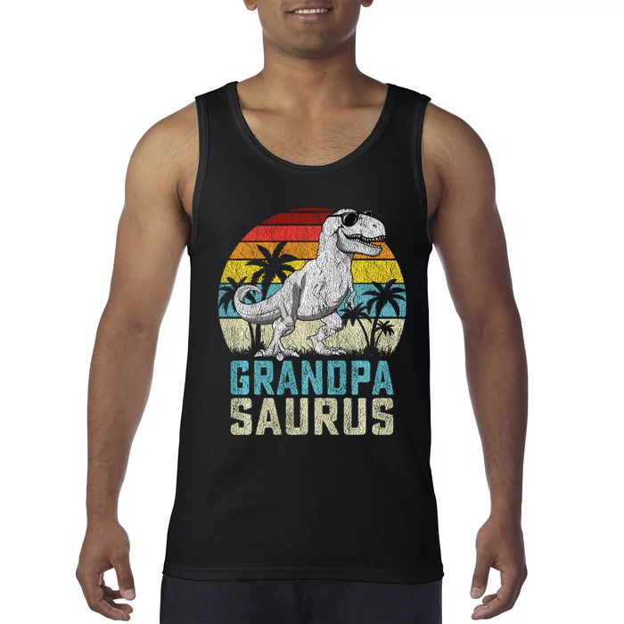 Grandpasaurus T Rex Dinosaur Grandpa Saurus FatherS Family Sweat Tank Top