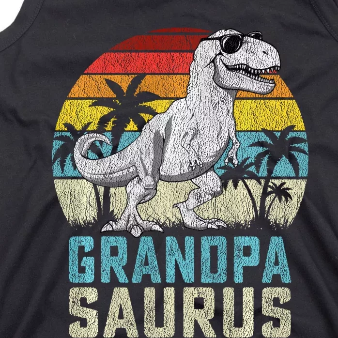 Grandpasaurus T Rex Dinosaur Grandpa Saurus FatherS Family Sweat Tank Top