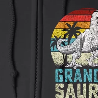 Grandpasaurus T Rex Dinosaur Grandpa Saurus FatherS Family Sweat Full Zip Hoodie