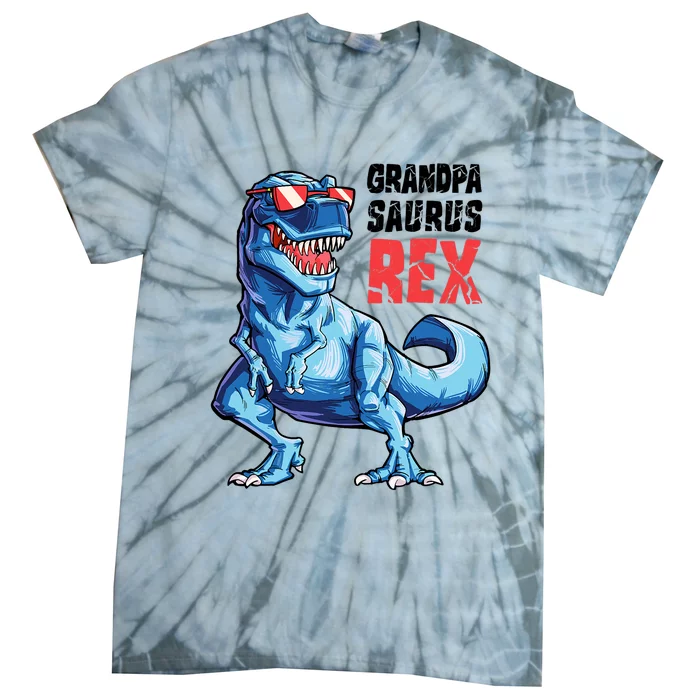 Grandpasaurus T Rex Dinosaur Grandpa Saurus FatherS Family Tie-Dye T-Shirt