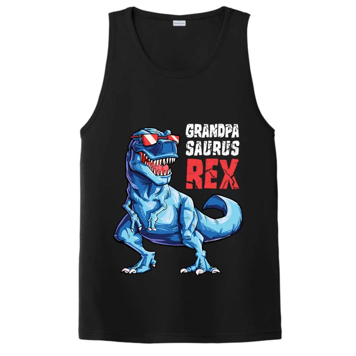 Grandpasaurus T Rex Dinosaur Grandpa Saurus FatherS Family Performance Tank