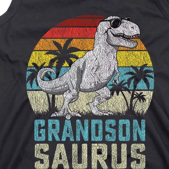 Grandsonsaurus T Rex Dinosaur Grandson Saurus Family Tank Top