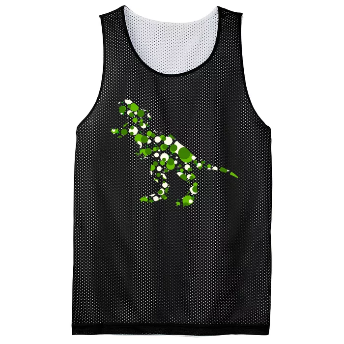 Green T Rex Polka Dot Dinosaur International Dot Day Mesh Reversible Basketball Jersey Tank