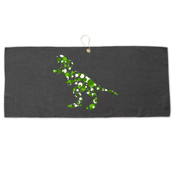 Green T Rex Polka Dot Dinosaur International Dot Day Large Microfiber Waffle Golf Towel