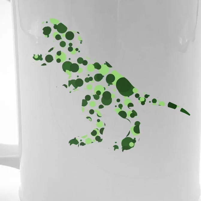 Green T Rex Polka Dot Dinosaur International Dot Day Front & Back Beer Stein