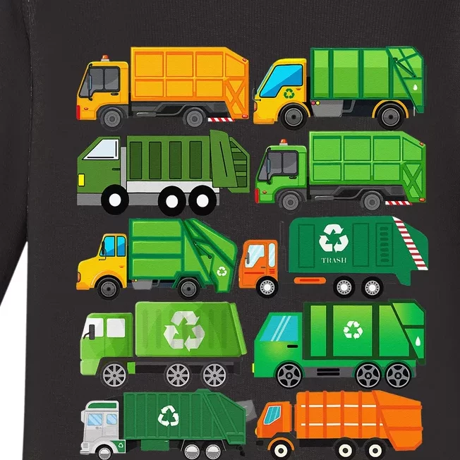 Garbage Truck Recycling Day Trash Waste Separation Birthday Baby Long Sleeve Bodysuit