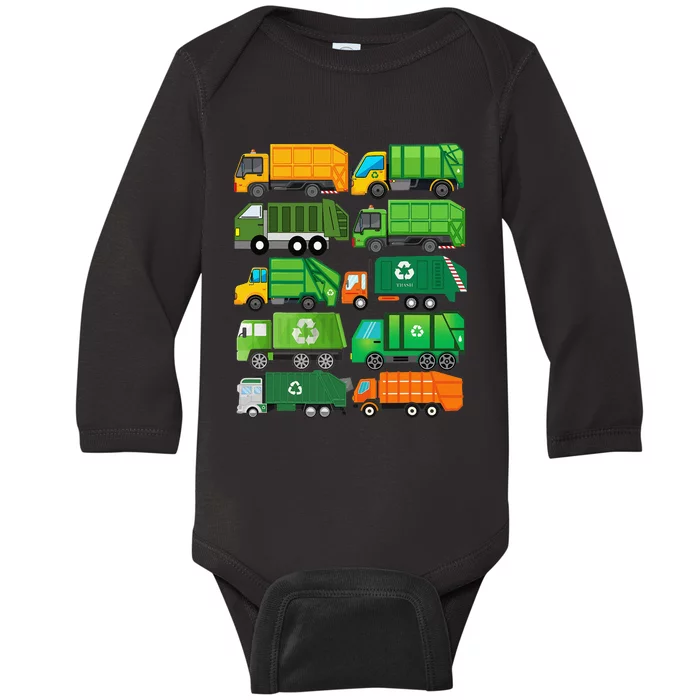 Garbage Truck Recycling Day Trash Waste Separation Birthday Baby Long Sleeve Bodysuit