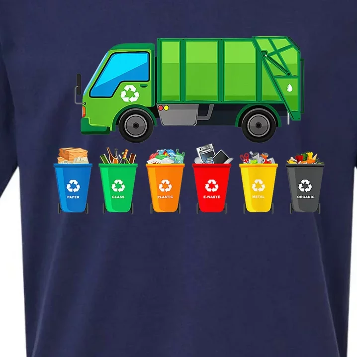 Garbage Truck Reuse Recycle Trash Collector Earth Day Sueded Cloud Jersey T-Shirt