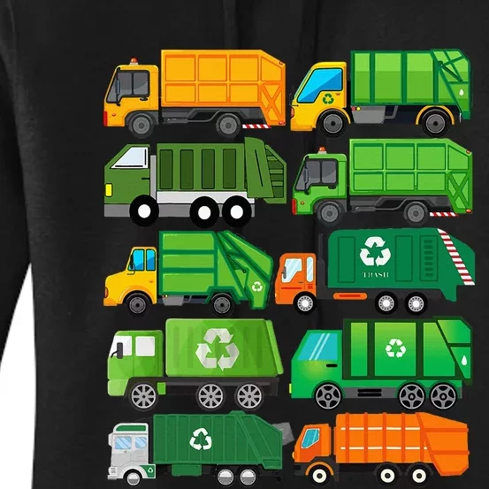 Garbage Truck Recycling Day Trash Waste Separation Birthday Women's Pullover Hoodie