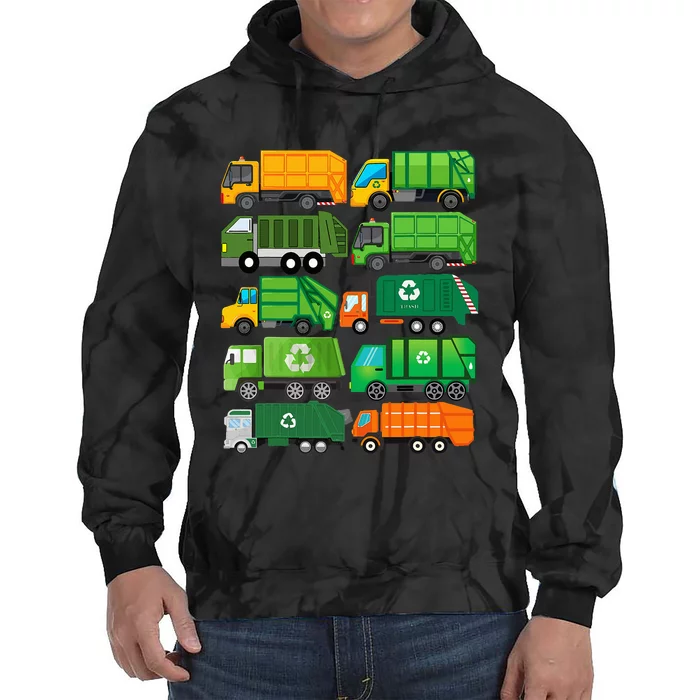 Garbage Truck Recycling Day Trash Waste Separation Birthday Tie Dye Hoodie