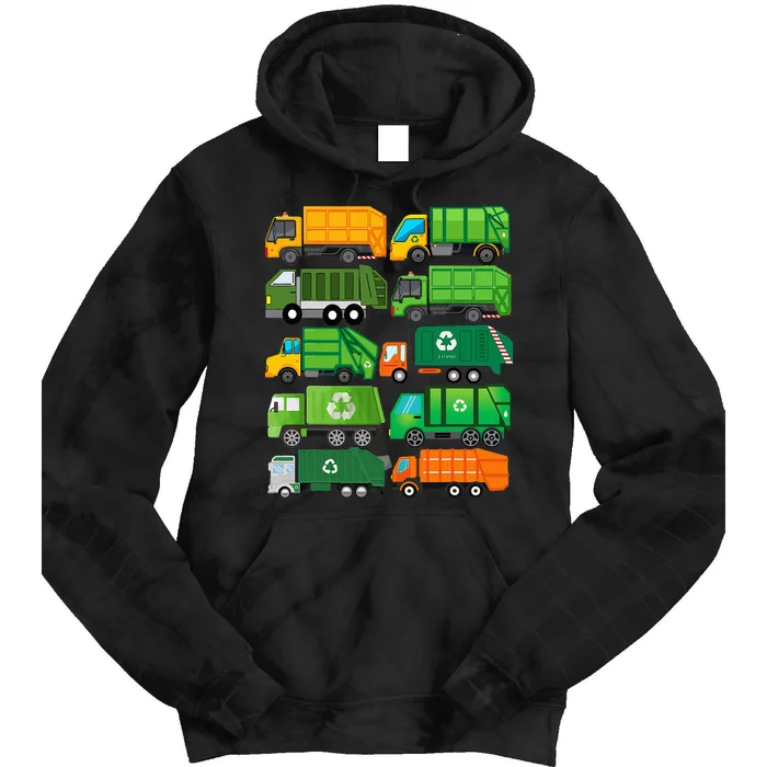 Garbage Truck Recycling Day Trash Waste Separation Birthday Tie Dye Hoodie