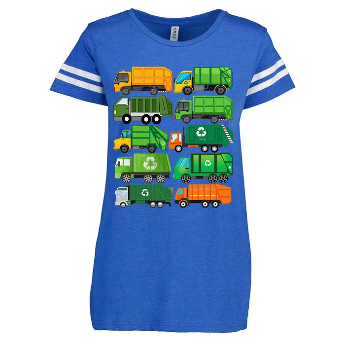 Garbage Truck Recycling Day Trash Waste Separation Birthday Enza Ladies Jersey Football T-Shirt