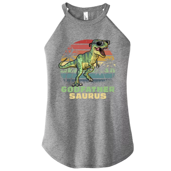 Godfathersaurus T Rex Dinosaur Godfather Saurus Matching Gift Women’s Perfect Tri Rocker Tank