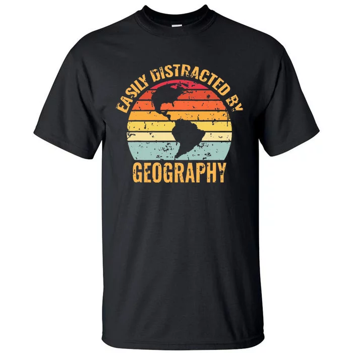 geography teacher retro vintage geographer Tall T-Shirt