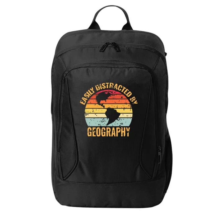 geography teacher retro vintage geographer City Backpack