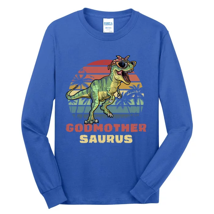 Godmothersaurus T Rex Dinosaur Godmother Saurus Matching Gift Tall Long Sleeve T-Shirt