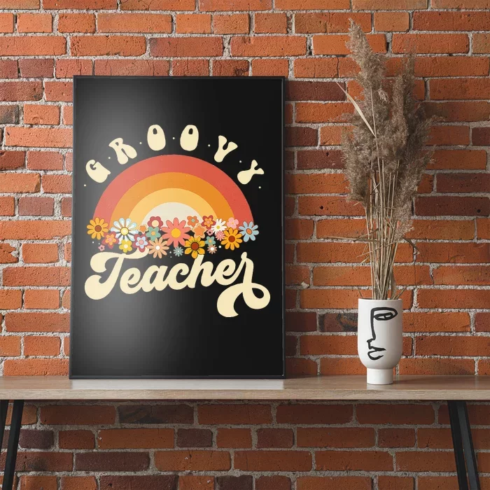 Groovy Teacher Retro Rainbow Colorful Design Teaching Poster