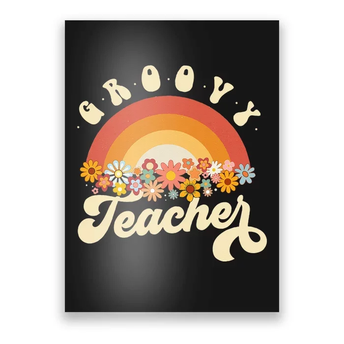 Groovy Teacher Retro Rainbow Colorful Design Teaching Poster