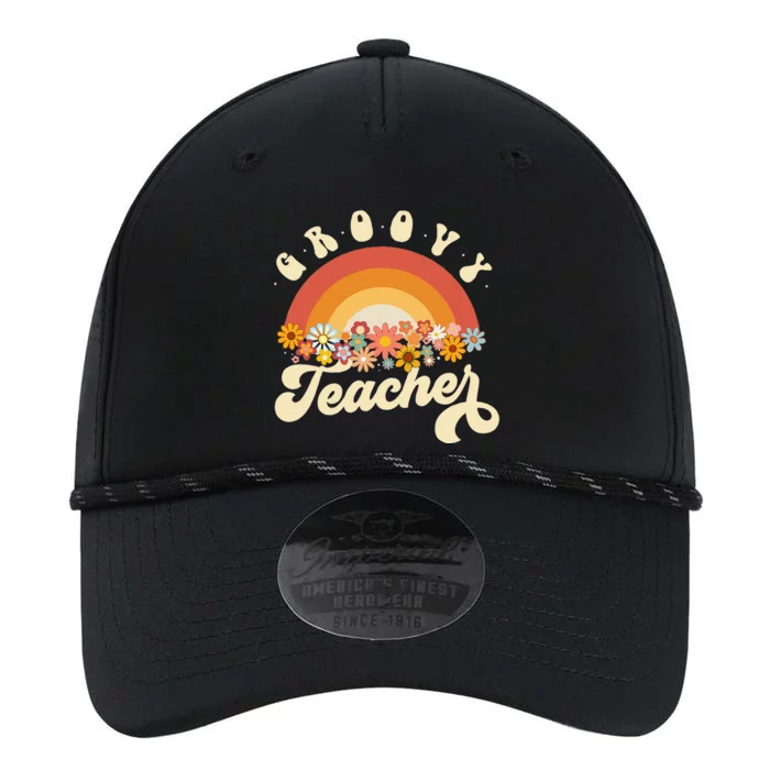 Groovy Teacher Retro Rainbow Colorful Design Teaching Performance The Dyno Cap