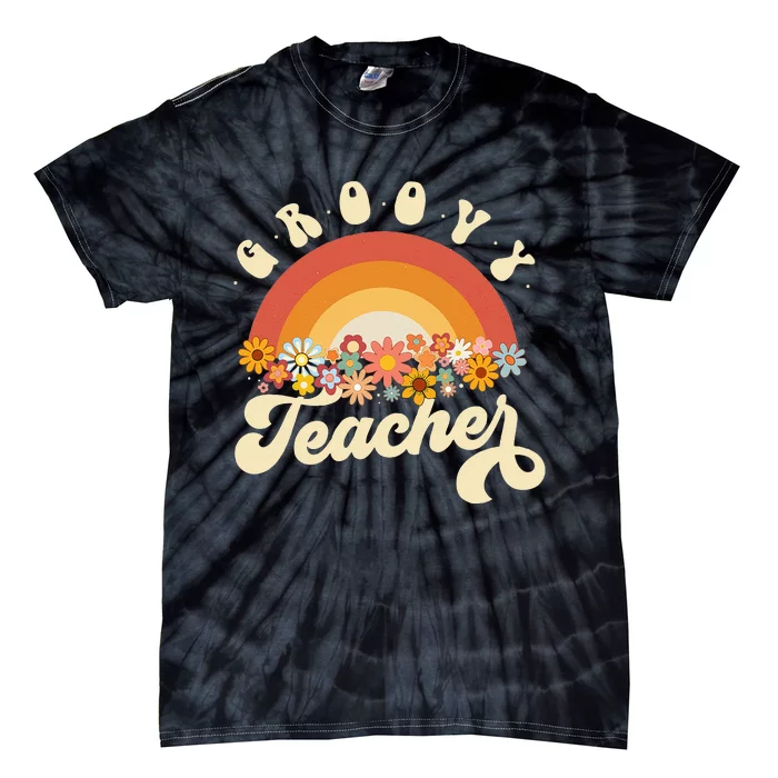 Groovy Teacher Retro Rainbow Colorful Design Teaching Tie-Dye T-Shirt