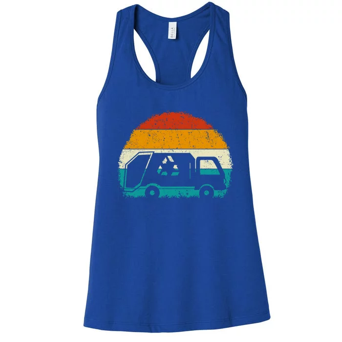 Garbage Truck Retro Vintage Recycle Trash Waste Collector Gift Women's Racerback Tank