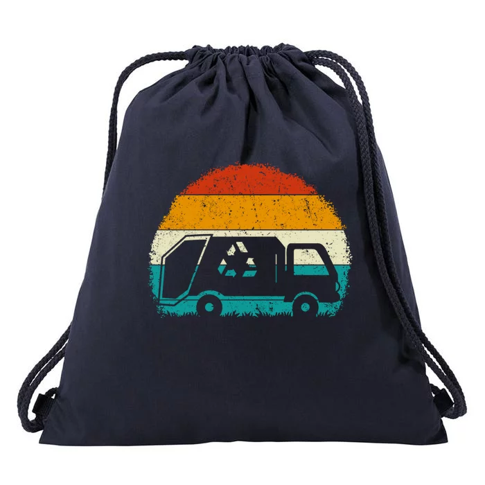 Garbage Truck Retro Vintage Recycle Trash Waste Collector Gift Drawstring Bag