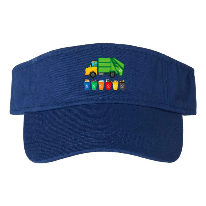 Garbage Truck Reuse Recycle Trash Collector Earth Day Valucap Bio-Washed Visor