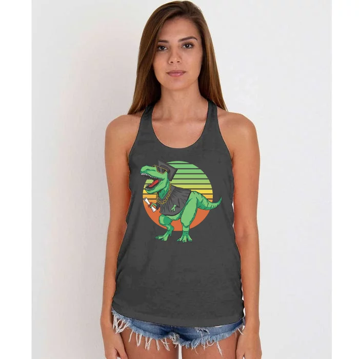 Graduation T Rex Cute Gift Women's Knotted Racerback Tank