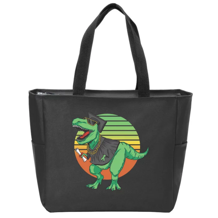 Graduation T Rex Cute Gift Zip Tote Bag