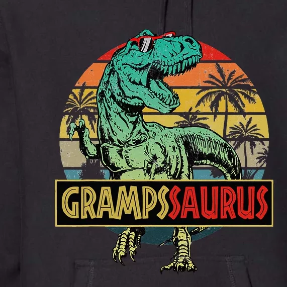 Grampssaurus T Rex Dinosaur Gramps Saurus Family Matching Premium Hoodie