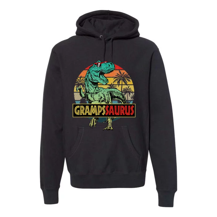 Grampssaurus T Rex Dinosaur Gramps Saurus Family Matching Premium Hoodie