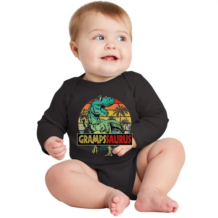 Grampssaurus T Rex Dinosaur Gramps Saurus Family Matching Baby Long Sleeve Bodysuit