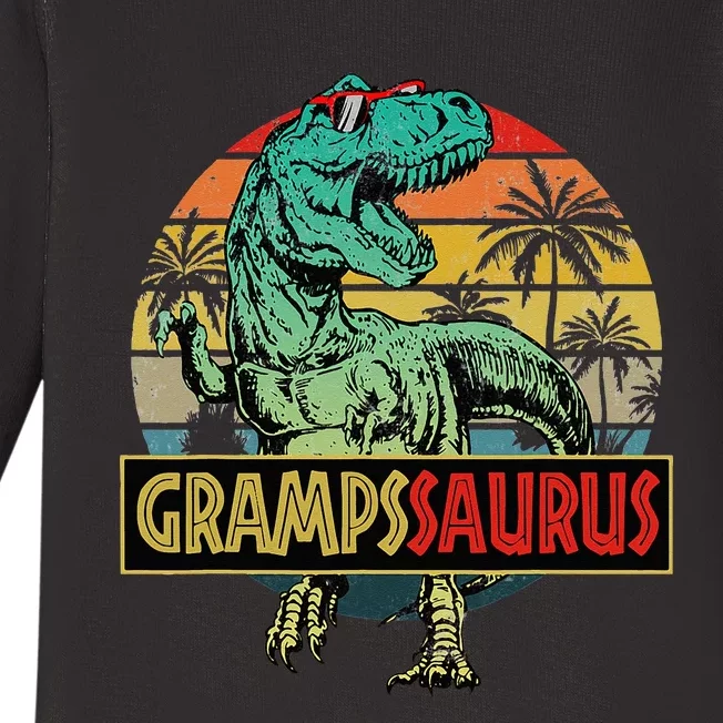 Grampssaurus T Rex Dinosaur Gramps Saurus Family Matching Baby Long Sleeve Bodysuit