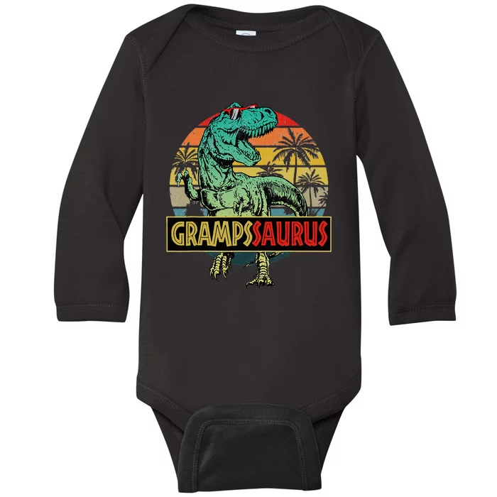 Grampssaurus T Rex Dinosaur Gramps Saurus Family Matching Baby Long Sleeve Bodysuit