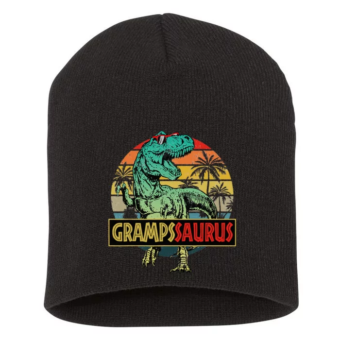 Grampssaurus T Rex Dinosaur Gramps Saurus Family Matching Short Acrylic Beanie