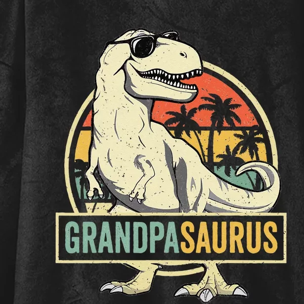 Grandpasaurus T Rex Dinosaur Grandpa Saurus Family Matching Hooded Wearable Blanket