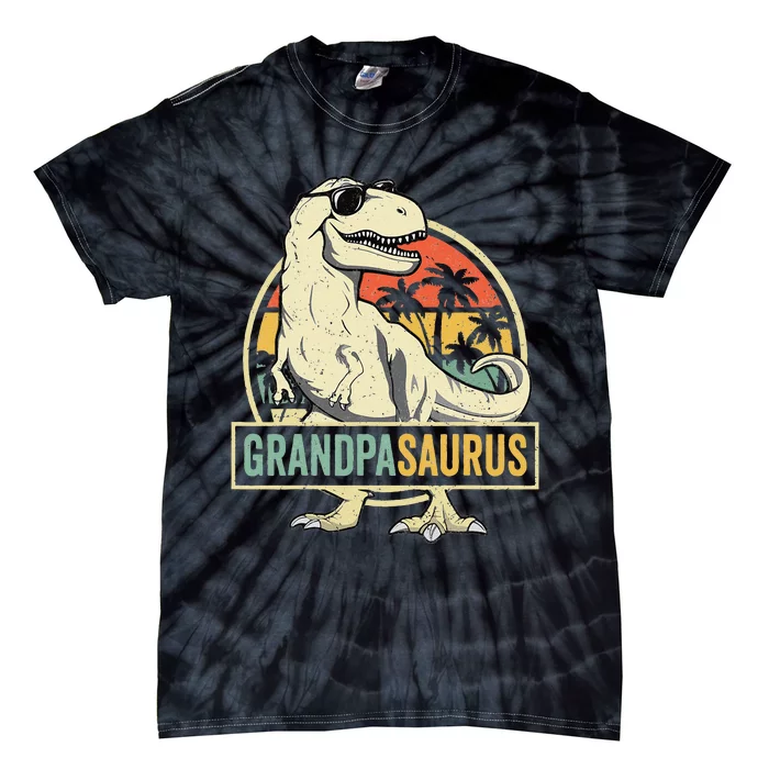 Grandpasaurus T Rex Dinosaur Grandpa Saurus Family Matching Tie-Dye T-Shirt