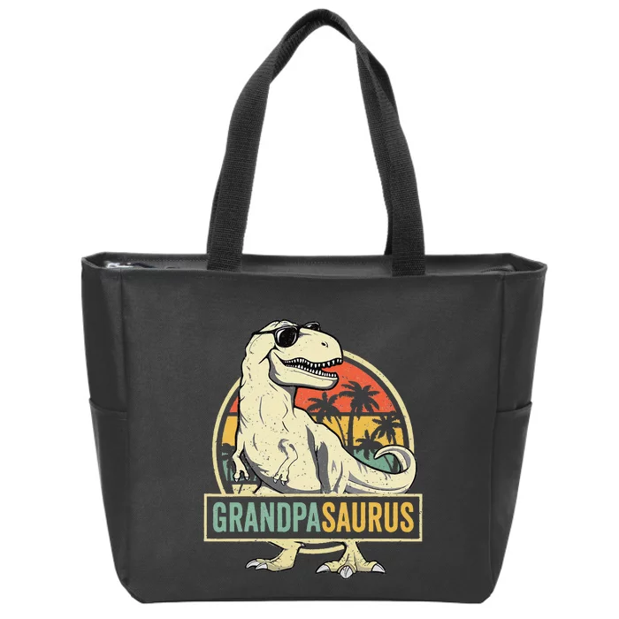 Grandpasaurus T Rex Dinosaur Grandpa Saurus Family Matching Zip Tote Bag