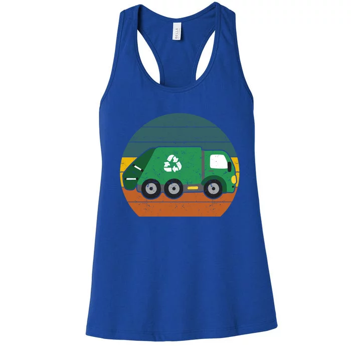 Garbage Truck Retro Vintage Trash Waste Recycle Collector Gift Women's Racerback Tank