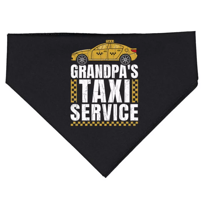 Grandpas Taxi Service Funny Taxi Driving Cab Lover Graphic USA-Made Doggie Bandana